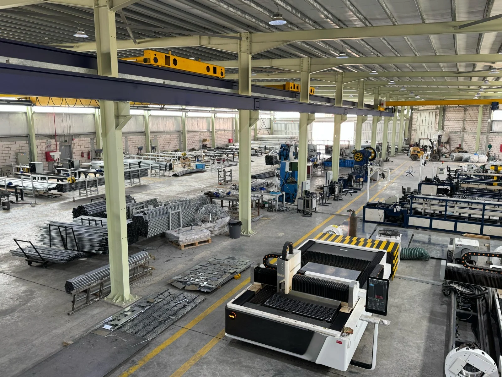 Interior of the UID steel fabrication workshop